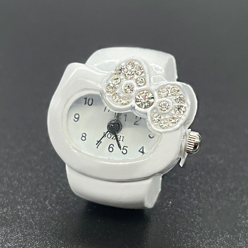 Women's Diamond Ring Watch – Elegant Quartz Finger Watch