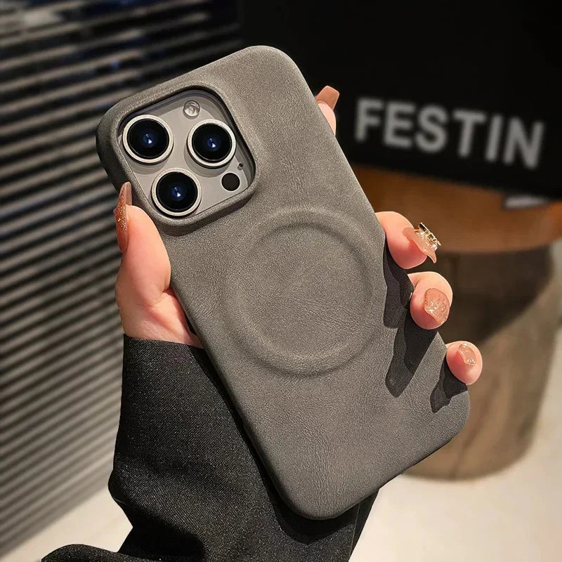 Suede Leather MagSafe Case