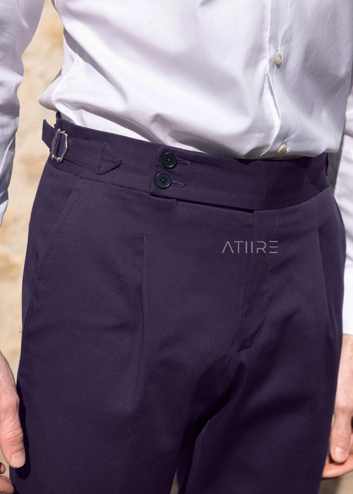 VIOLET GREY SIGNATURE BUTTONED GURKHA PANTS BY ATIIRE