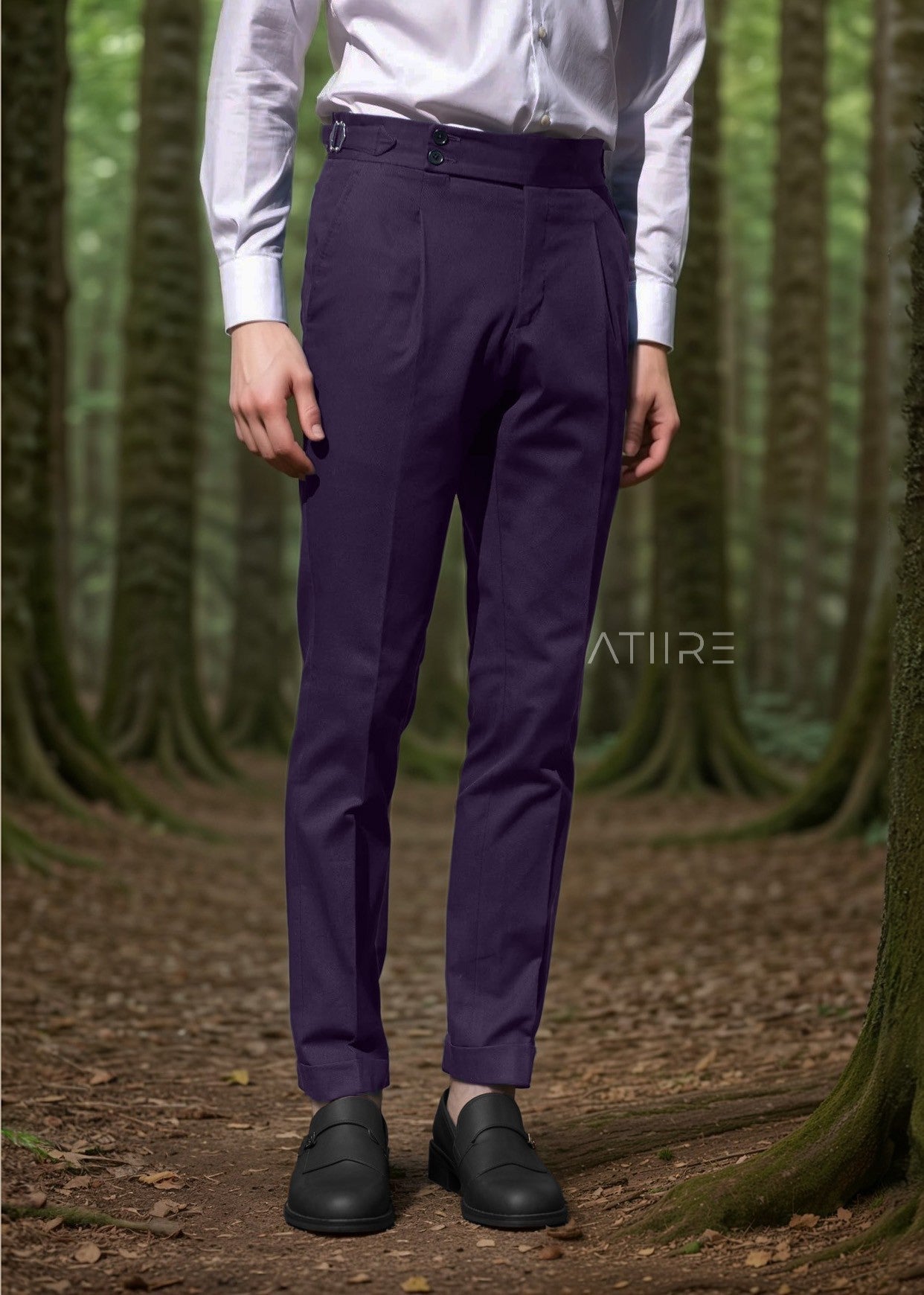 VIOLET GREY SIGNATURE BUTTONED GURKHA PANTS BY ATIIRE
