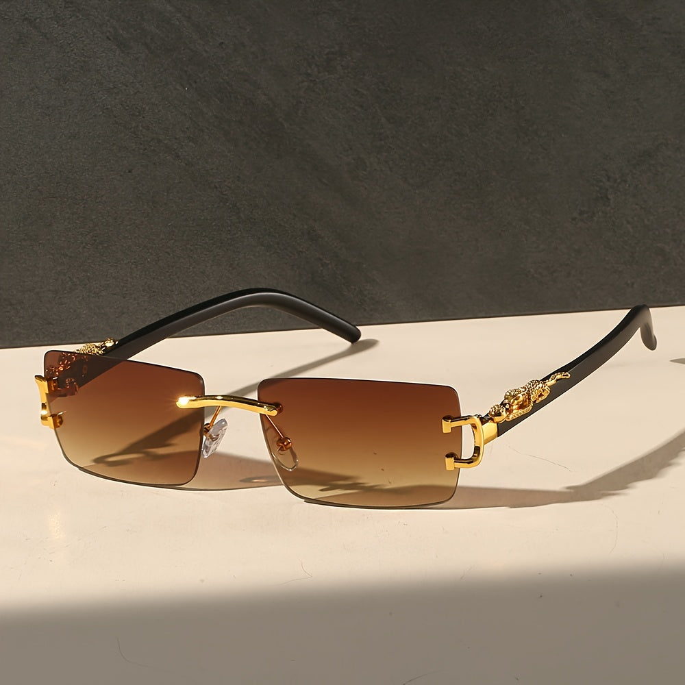 Timeless Retro Square Metal Rimless Glasses – Chic & Versatile Eyewear