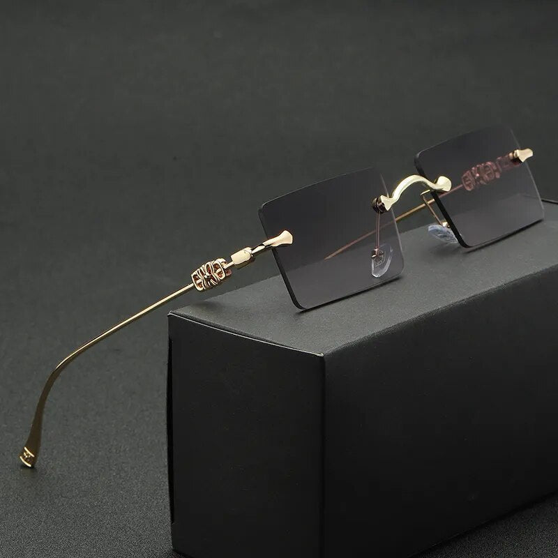 2023 Fashionable Square Rimless Sunglasses For Men And Women-SunglassesCraft