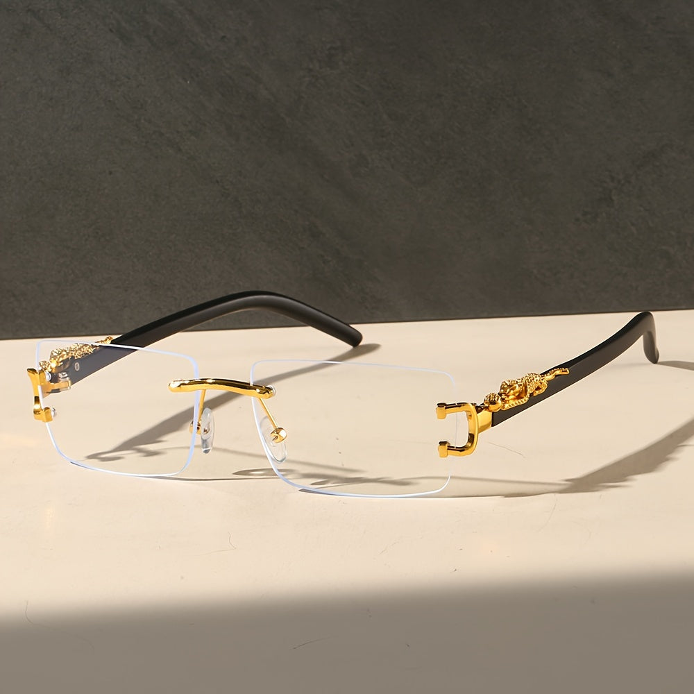 Timeless Retro Square Metal Rimless Glasses – Chic & Versatile Eyewear