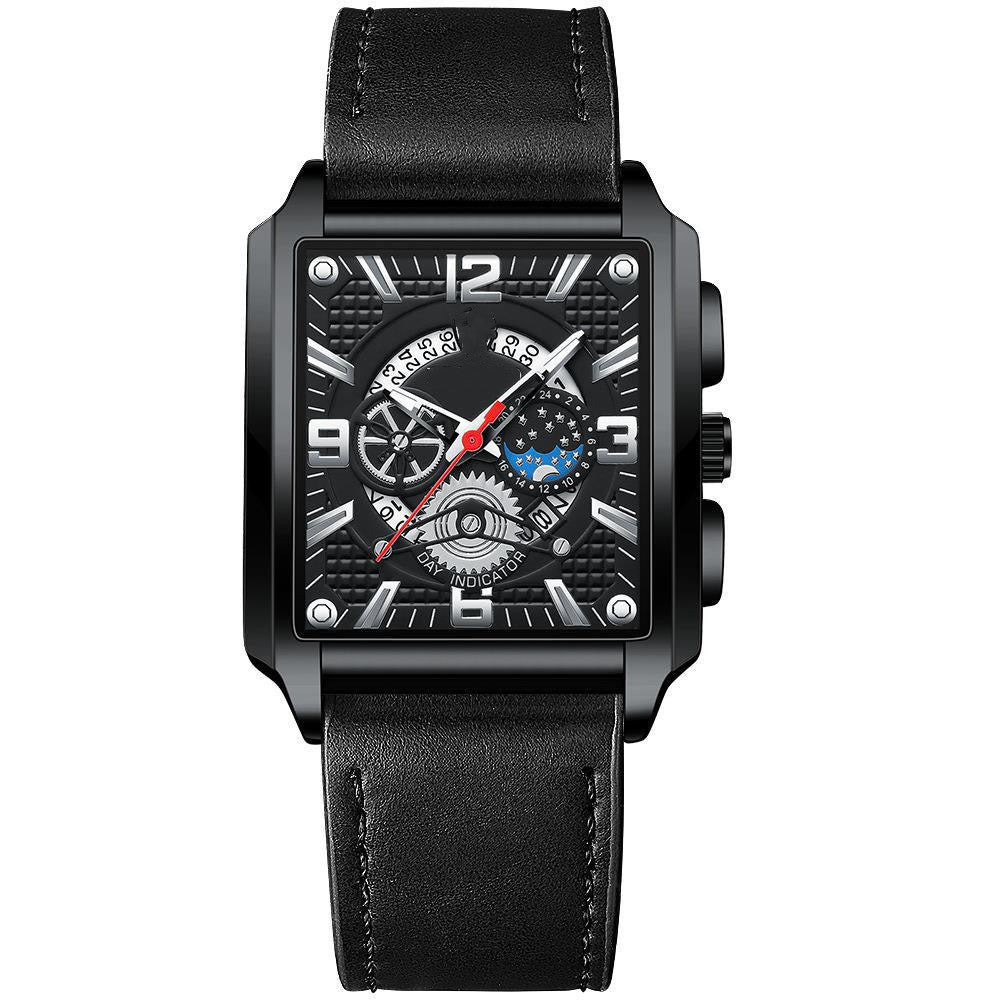 Binbond Men's Vintage Square Calendar Waterproof watch for men B6575