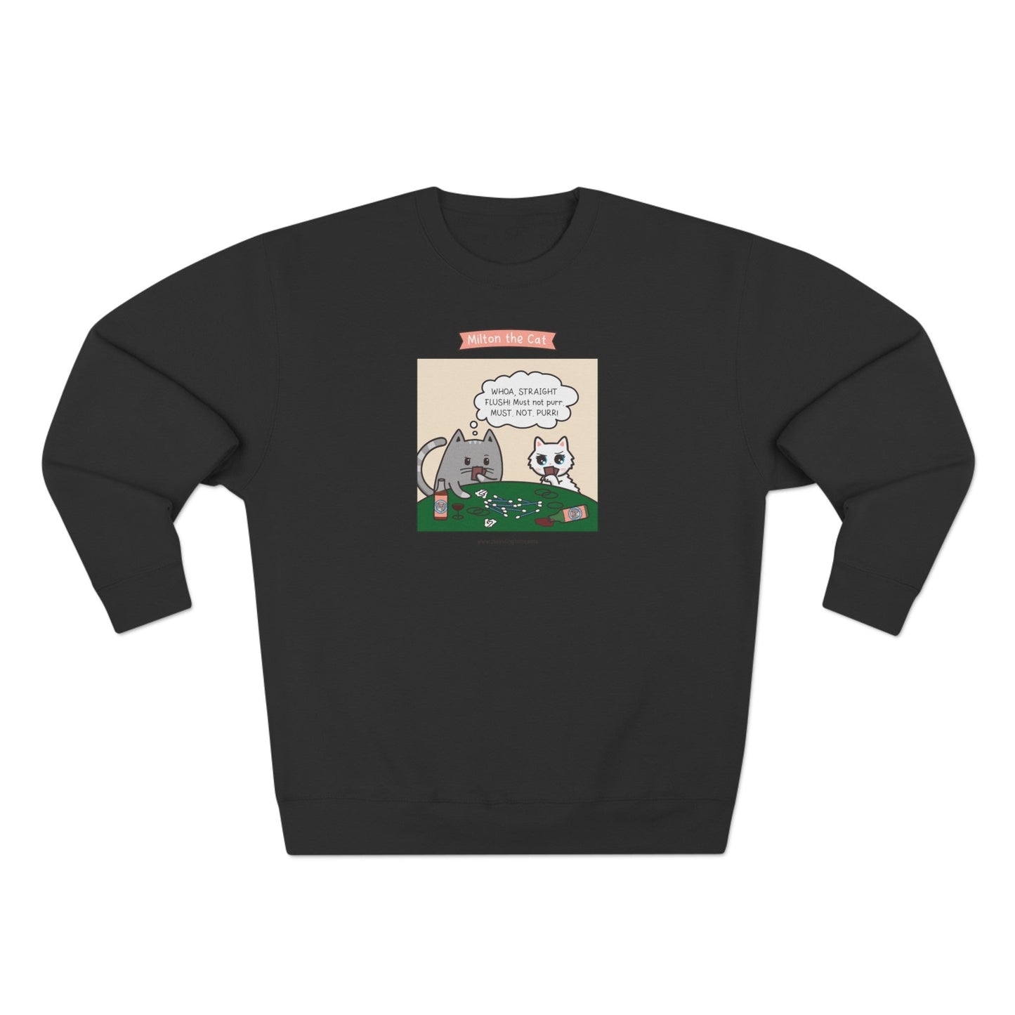 Cat Poker Comic Crewneck Sweatshirt