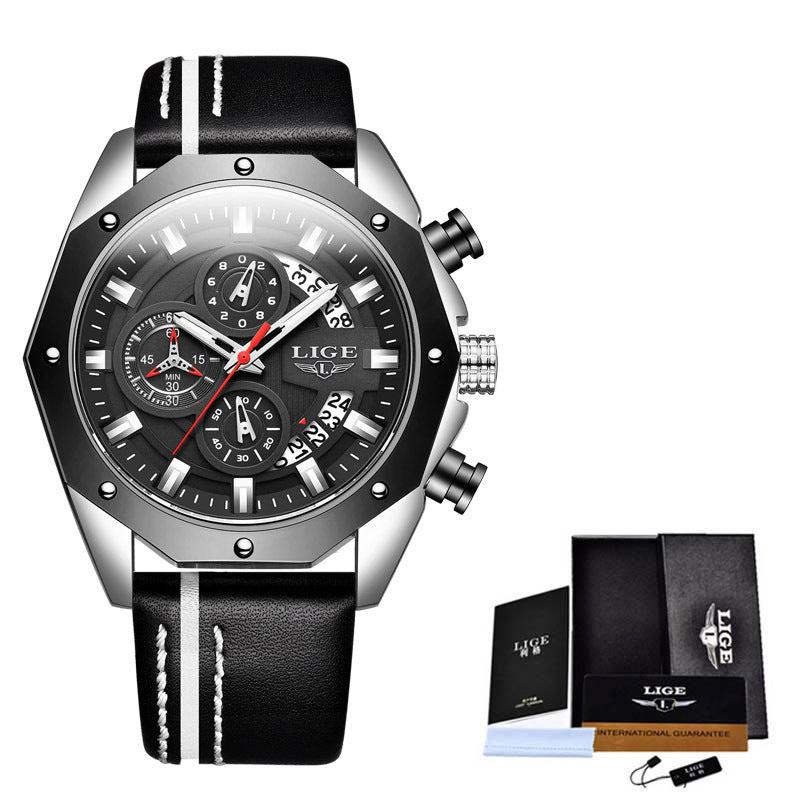 Lige Sports watch multifunctional waterproof watch For Men 8908