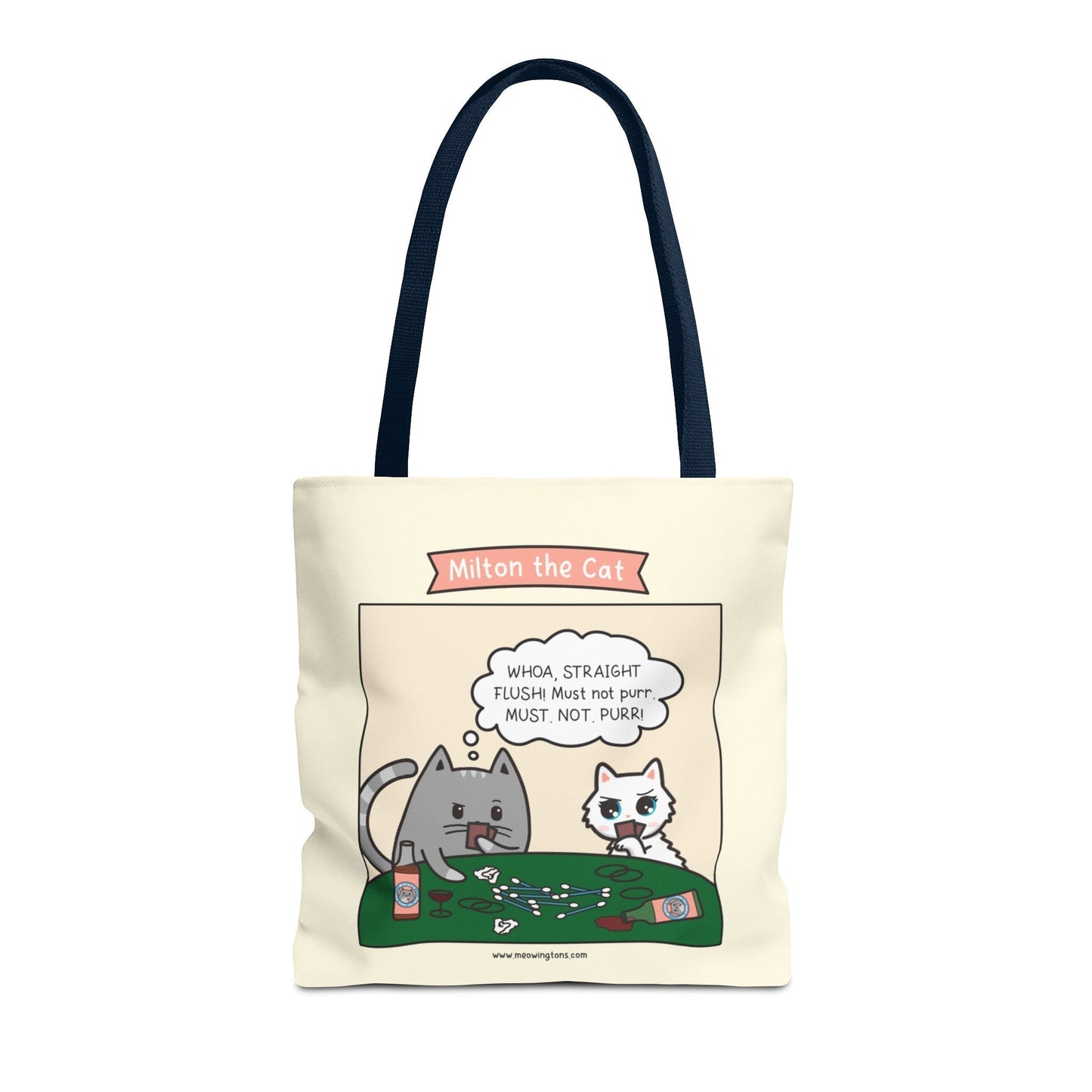 Cat Poker Comic Tote Bag