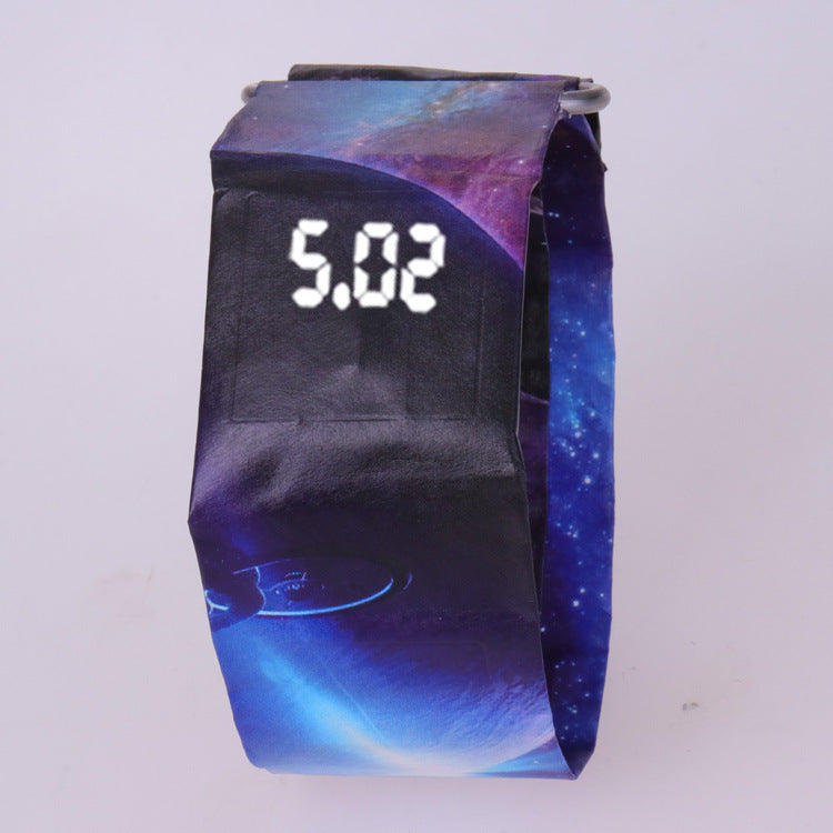 DuPont Paper LED Watch – Minimalist Black Design