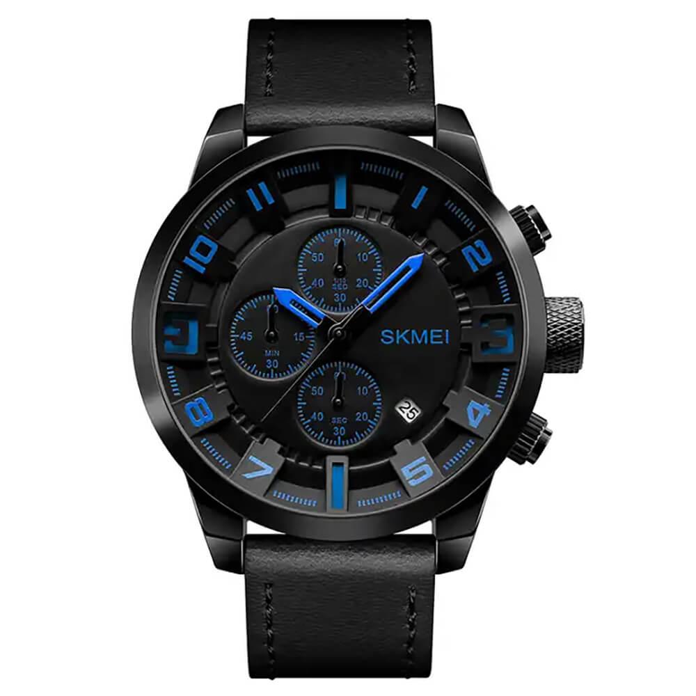 Skmei Chronograph Genuine Leather Quartz watch For Men 1309 Original