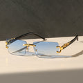 Timeless Retro Square Metal Rimless Glasses – Chic & Versatile Eyewear