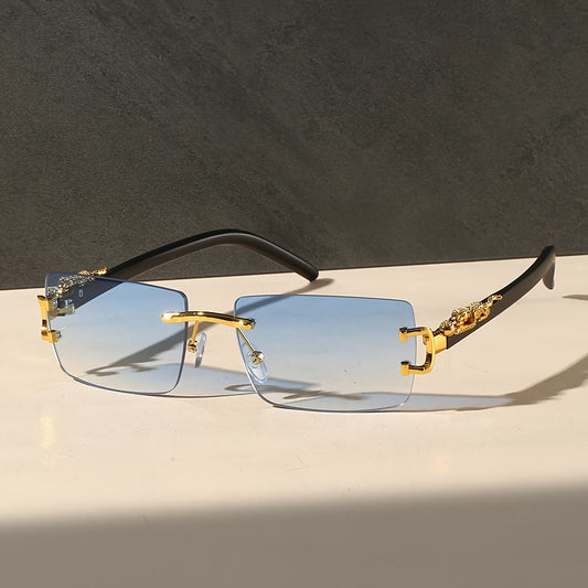 Timeless Retro Square Metal Rimless Glasses – Chic & Versatile Eyewear