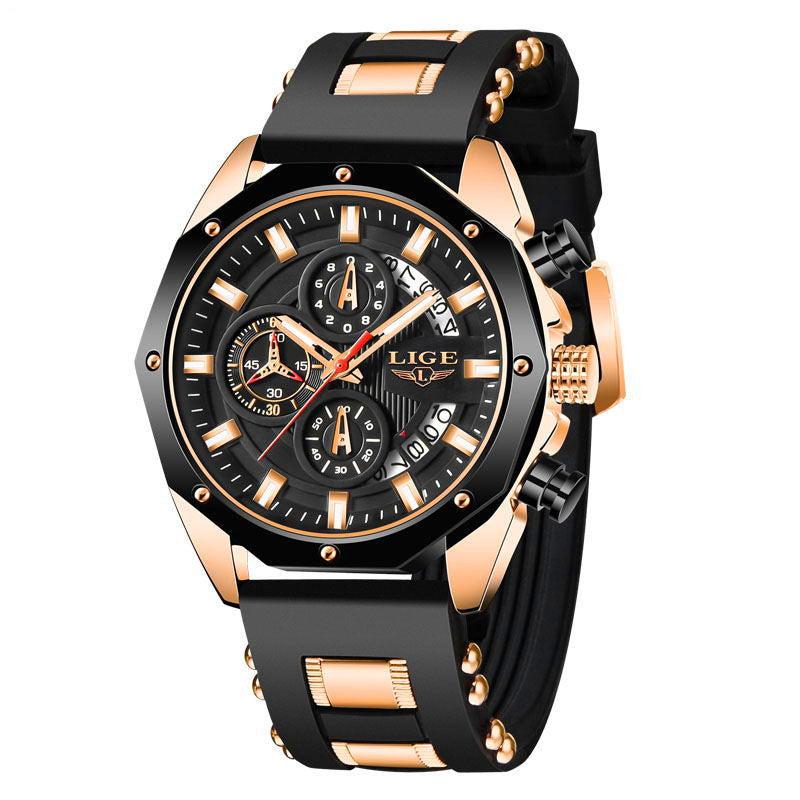 Lige Sports watch multifunctional waterproof watch For Men 8908