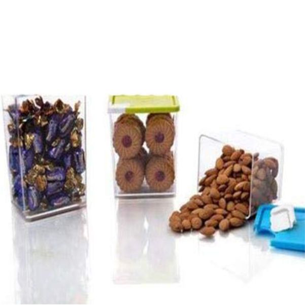 Multipurpose Transparent Storage Jars & Container Set 400ml, 600ml, 800ml (Pack of 3) 