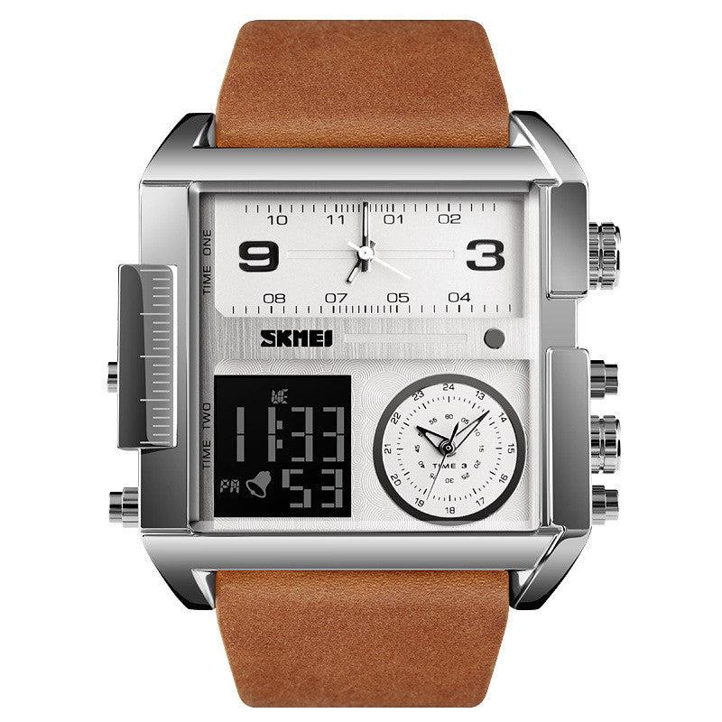 Skmei Square Large Dial Watch 3 time watch for Men 1391 Original
