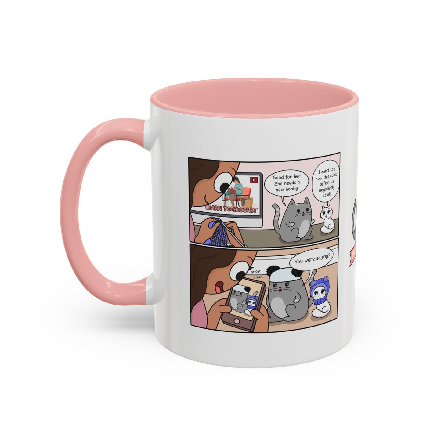 Cat Crochet Comic Coffee Mug