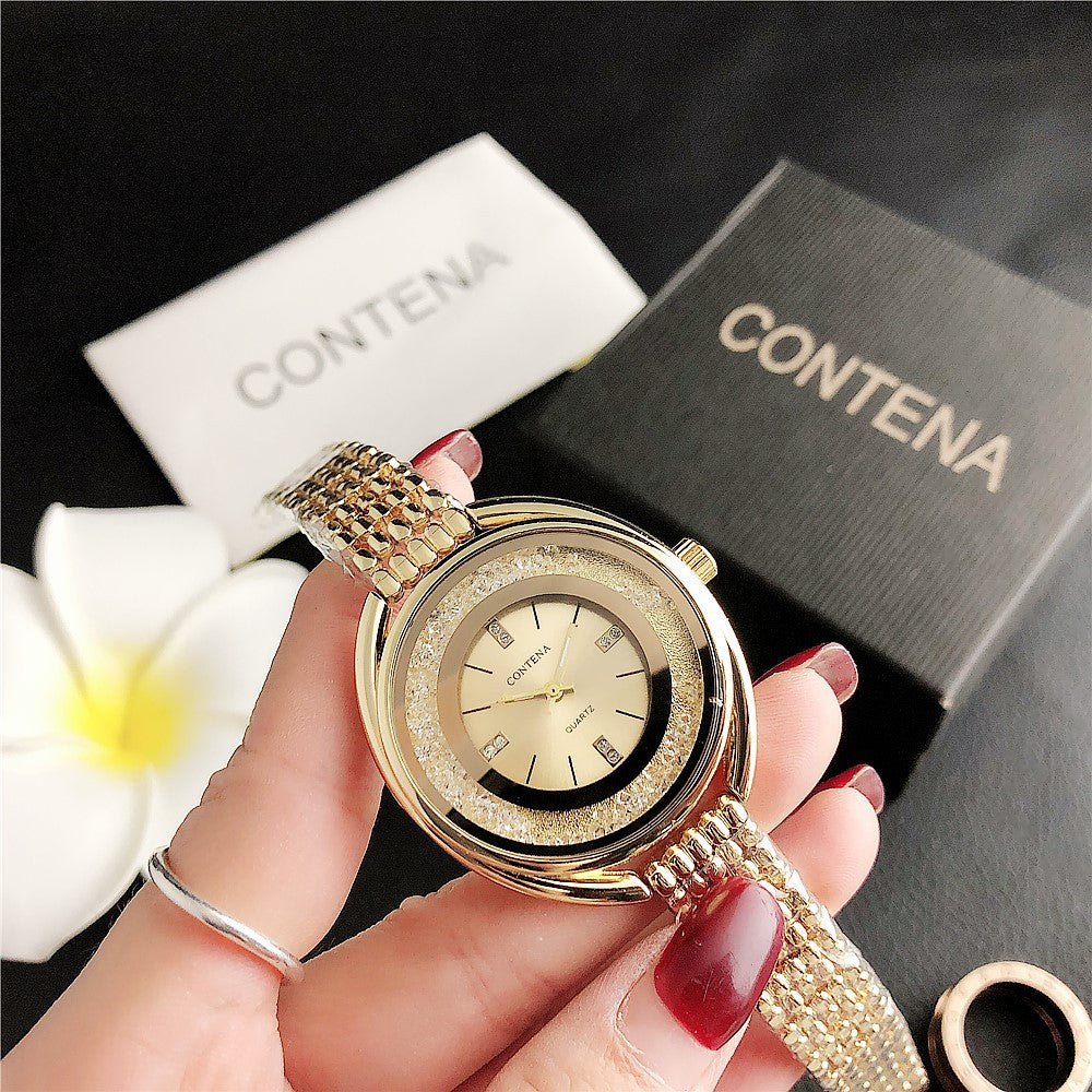 Elegant Women’s Quartz Business Watch – Flowing Diamond Dial