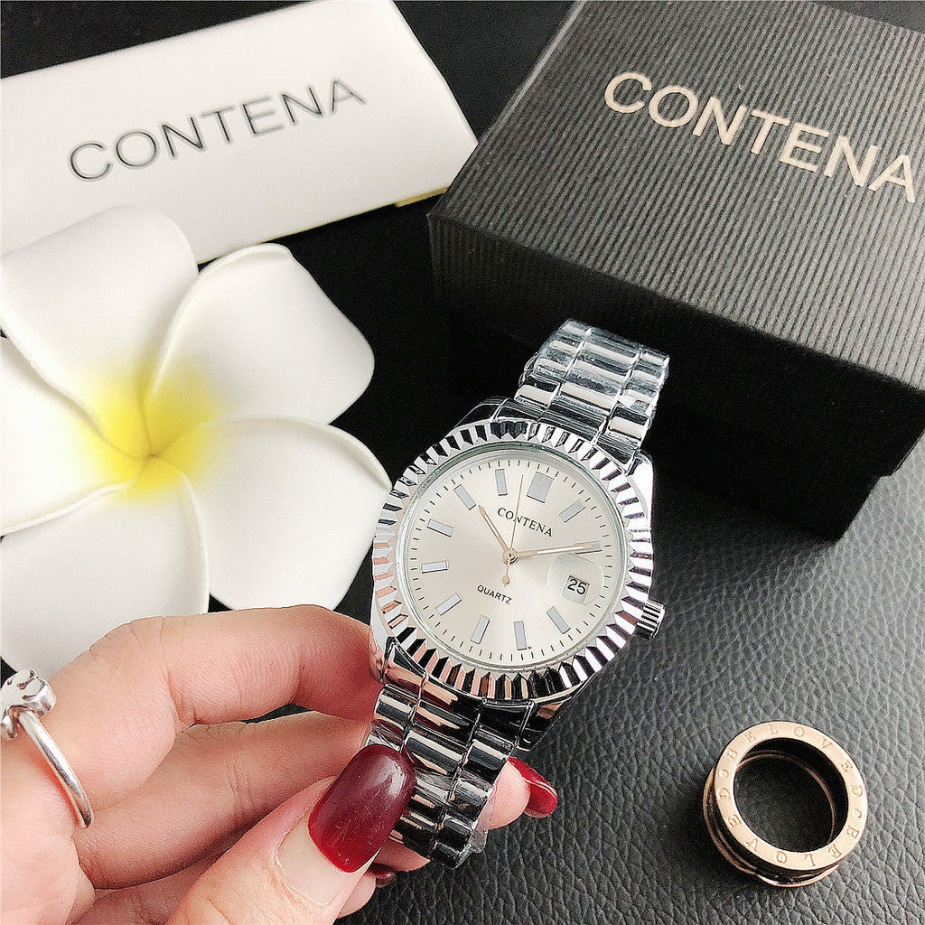Men’s Fashion Quartz Watch with Calendar – Sleek Alloy Dial