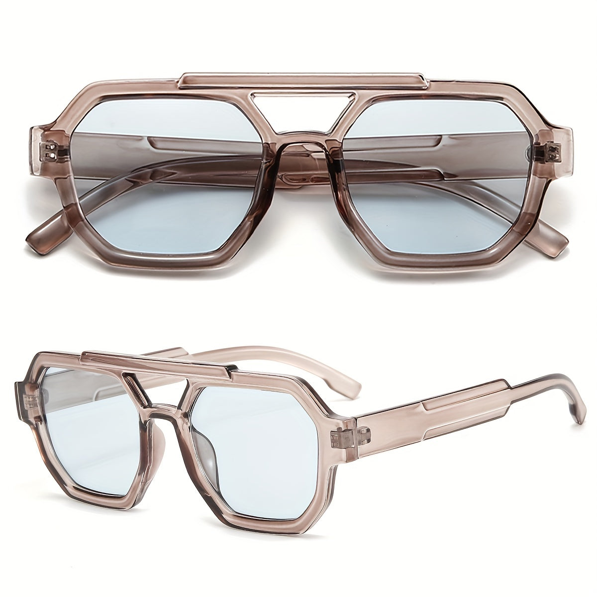Retro Polygonal Flat-Top Sunglasses for Men & Women