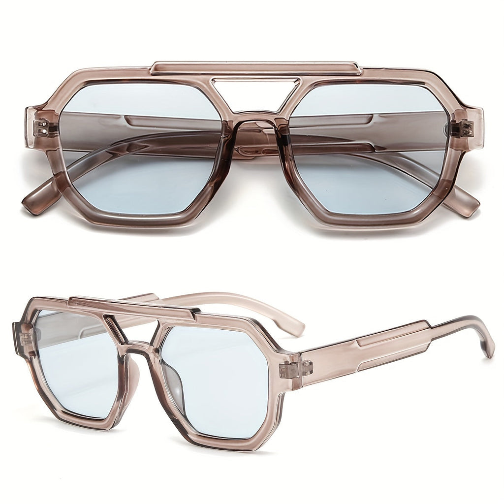 Retro Polygonal Flat-Top Sunglasses for Men & Women