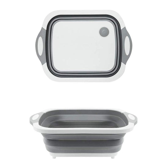 Foldable Chopping Board, Dish Rack, Washing Bowl & Draining Basket, 3in1 Multi-Function 
