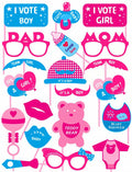 Baby Shower Props for Photoshoot, Photo Booth, Decorations 20 Pcs, Sticks Attached for Mom to Be Shoot, Maternity Shoot, Photography 