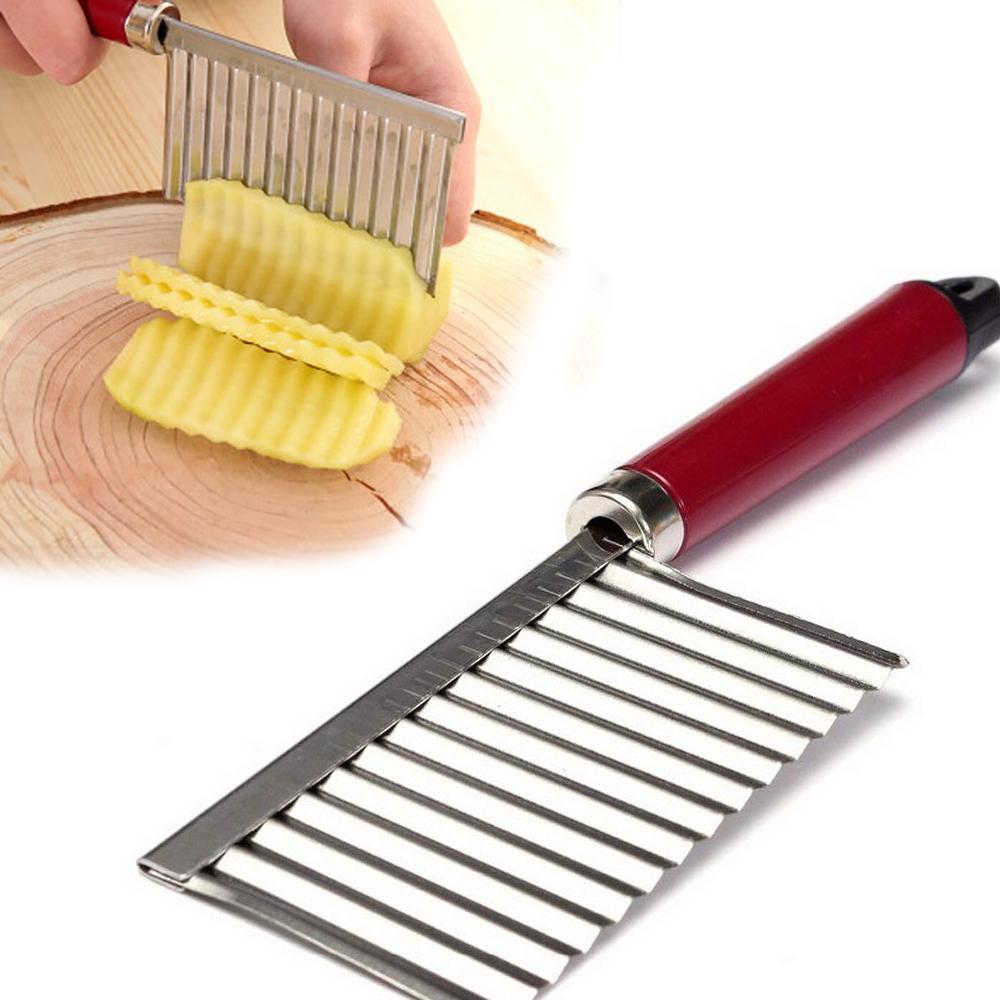 Crinkle Cut Knife Potato Chip Cutter With Wavy Blade French Fry Cutter