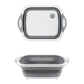 Foldable Chopping Board, Dish Rack, Washing Bowl & Draining Basket, 3in1 Multi-Function 