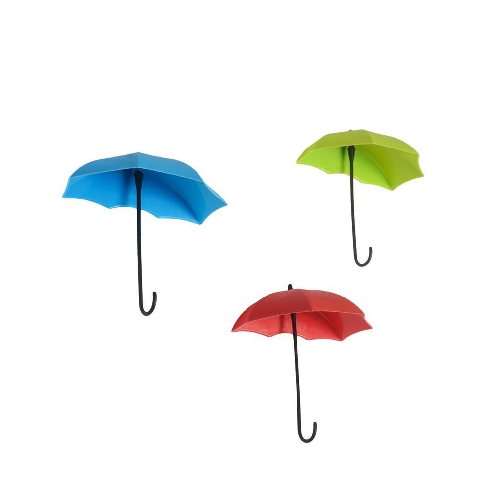 3pcs/set Cute Umbrella Wall Mount Key Holder Wall Hook Hanger Organizer Durable Wall hooks bathroom kitchen Umbrella Wall Hook