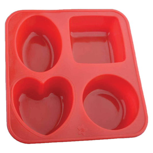 Silicone Circle, Square, Oval and Heart Shape Soap And Mini Cake Making Mould 