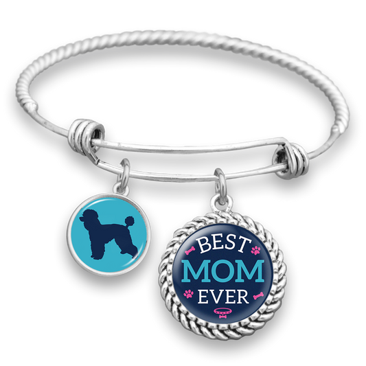 Best Mom Ever Poodle Charm Bracelet