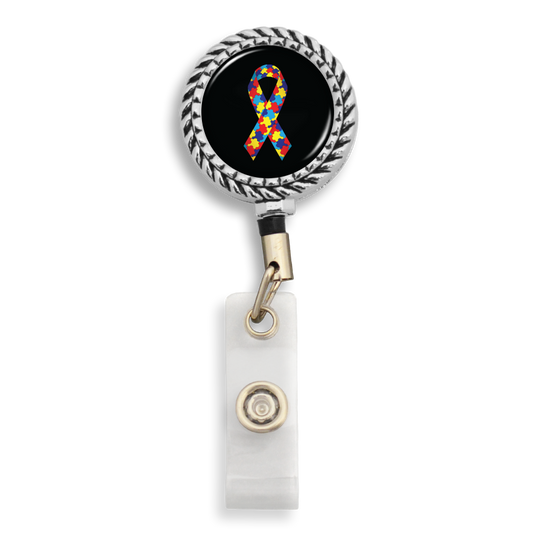 Autism Awareness Ribbon Badge Reel