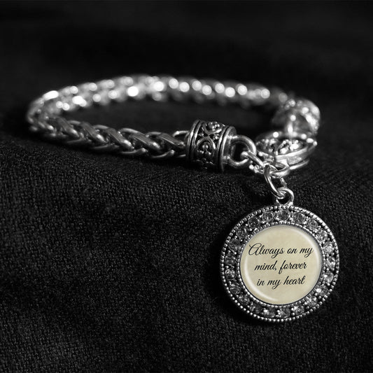 Always On My Mind, Forever In My Heart Silver Braided Clasp Bracelet