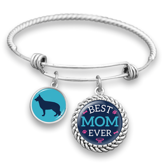 Best Mom Ever German Shepherd Charm Bracelet
