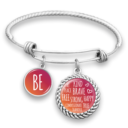 "Be" Inspirational Words Charm Bracelet