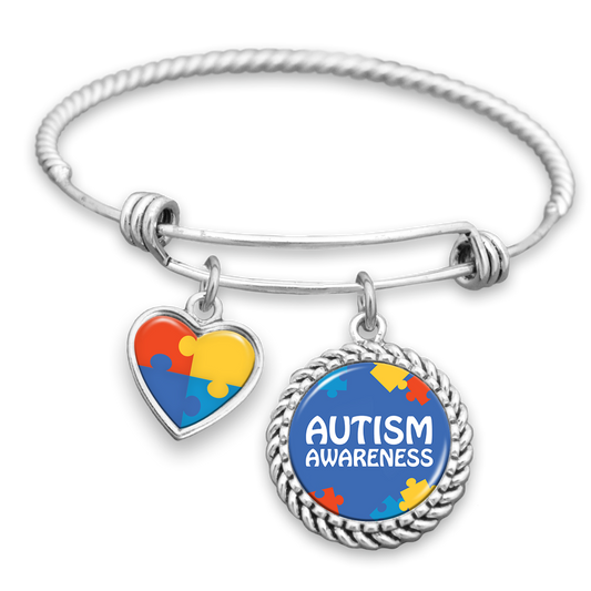 Autism Awareness Puzzle Charm Bracelet