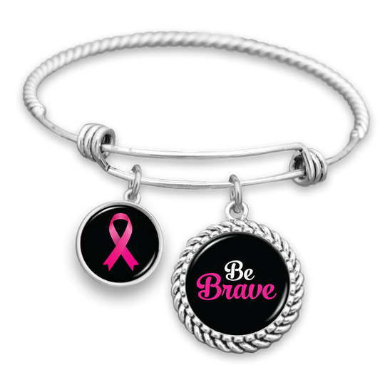 Be Brave Breast Cancer Awareness Charm Bracelet