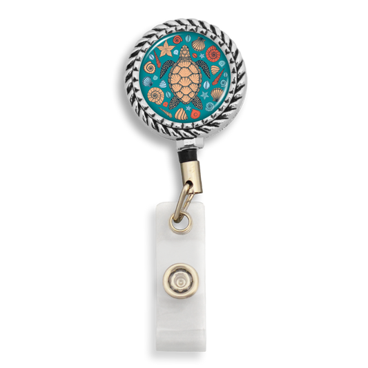 Beachy Turtle Badge Reel