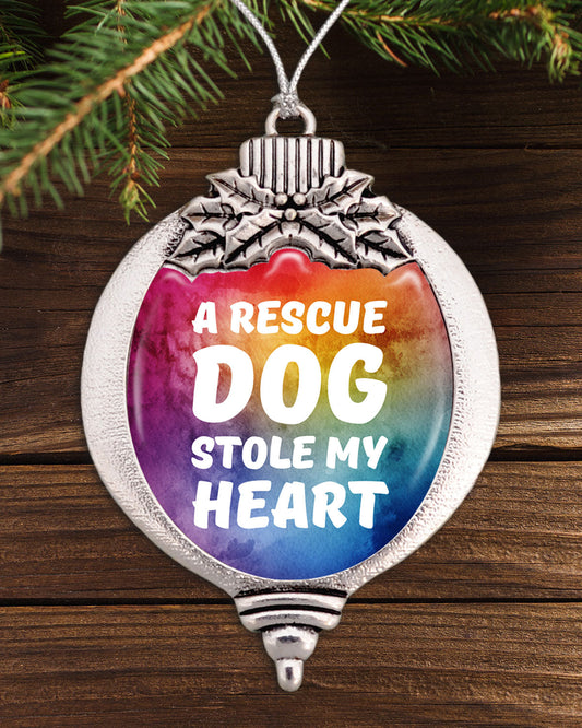 A Rescue Dog Stole My Heart Bulb Ornament