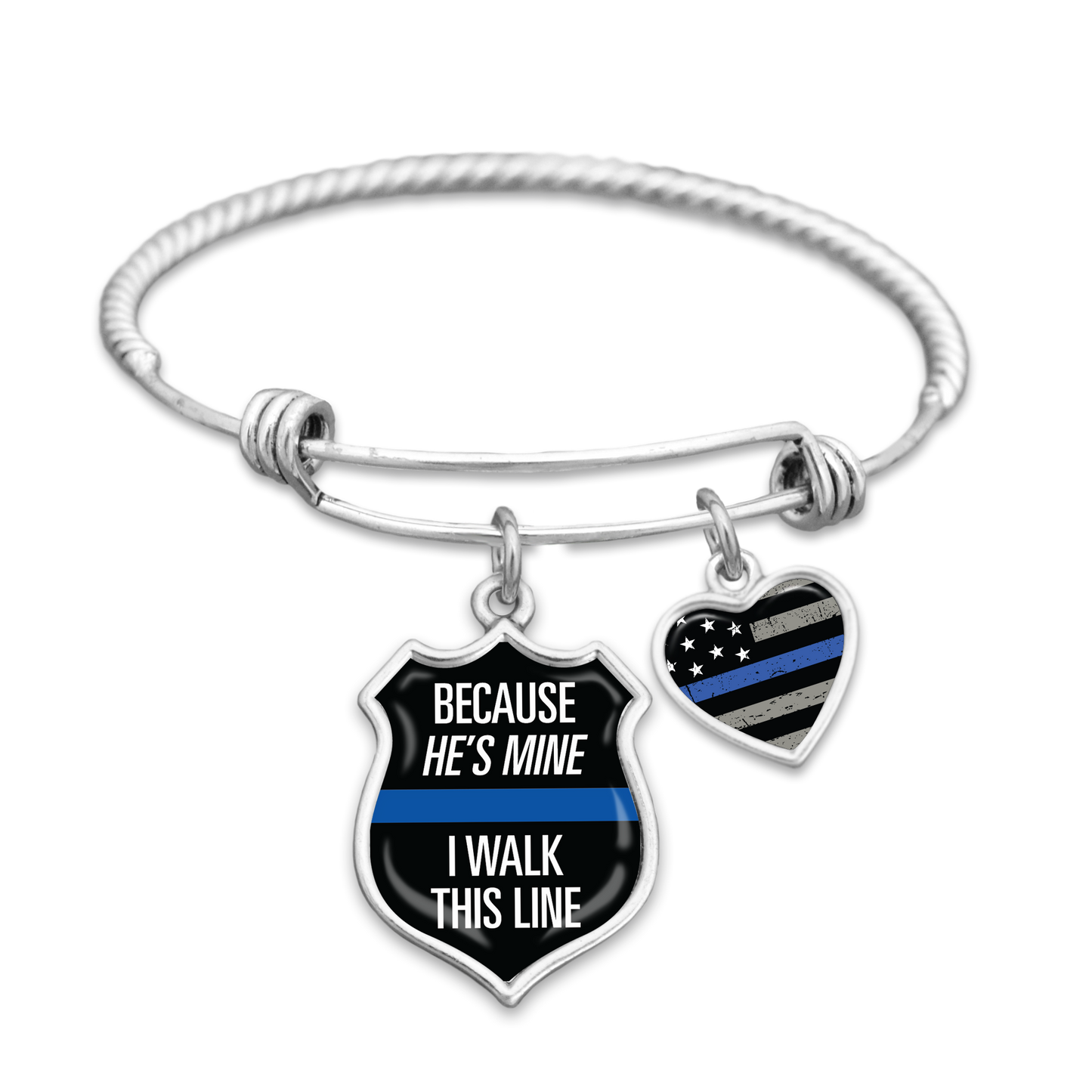 Because He's Mine, I Walk This Line Police Charm Bracelet