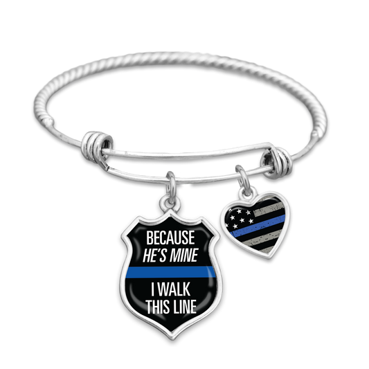 Because He's Mine, I Walk This Line Police Charm Bracelet