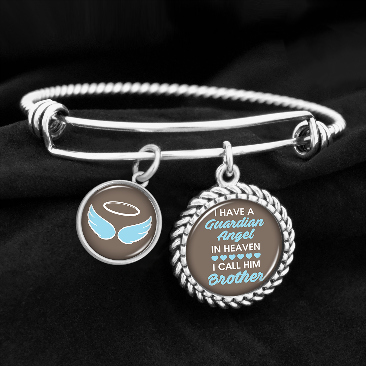 Angel In Heaven Brother (Blue) Charm Bracelet