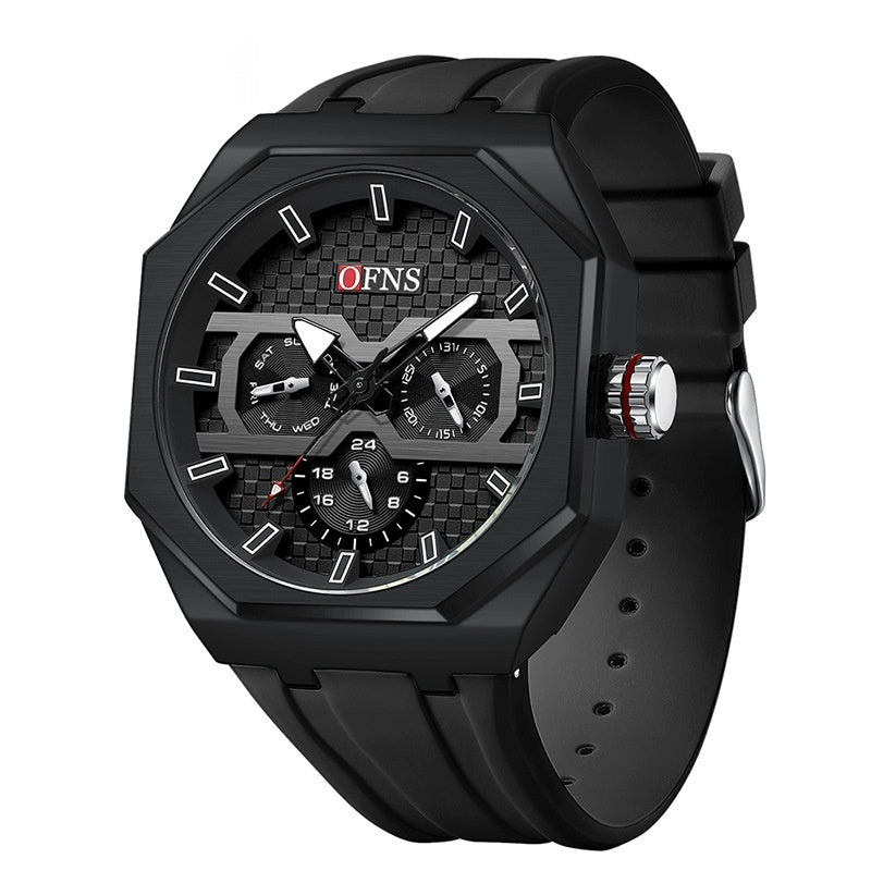 OFNS Three Eyes And Six Needles Fashion Waterproof Quartz Watch For Men 8023