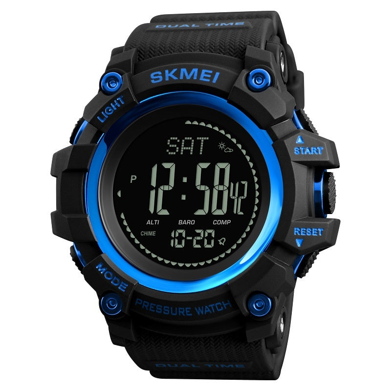 SKMEI 1358 Pedometer Barometer Thermometer Altimeter Compass Outdoor Climbing Watch For Men Original