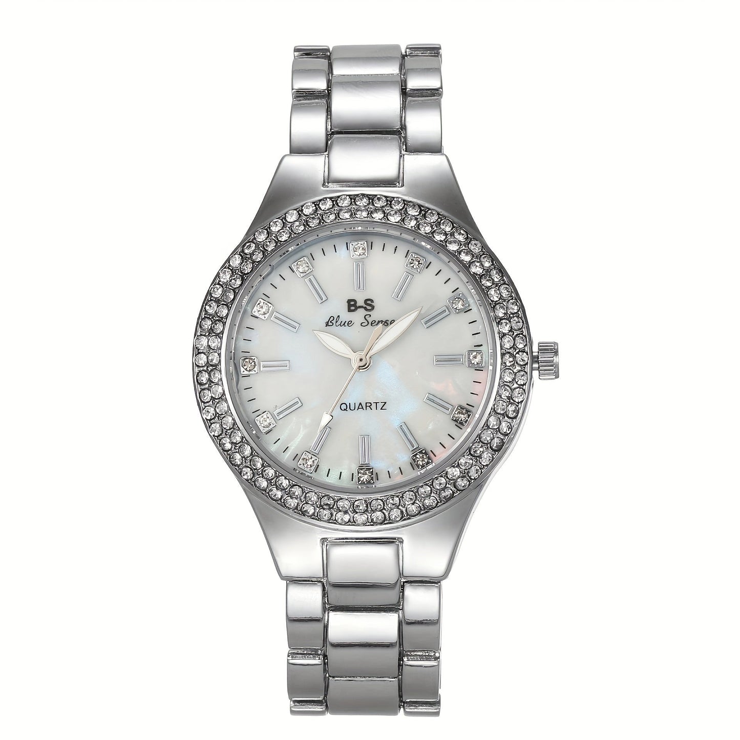 Exquisite Rhinestone Quartz Watch – Sparkling Casual Analog Timepiece