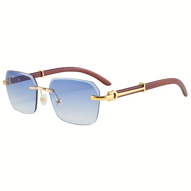 Chic Men's Frameless Square Glasses – Lightweight PC Lens