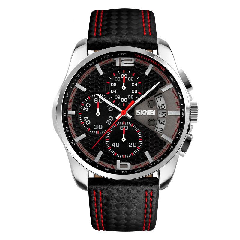 Skmei 9106  Original Leather quartz watch sports watch For Men