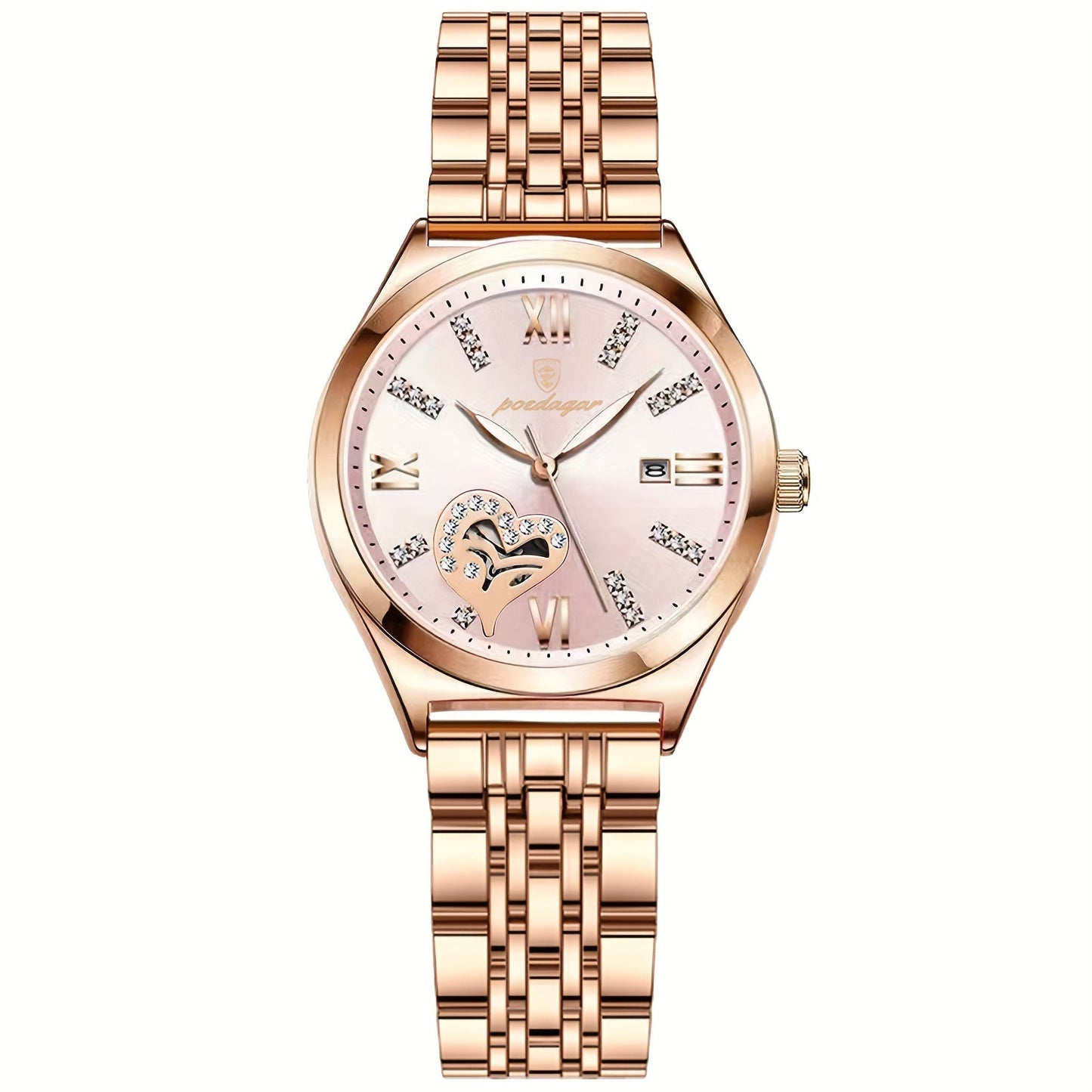 Luxury Heart Hollow Out Watch – Quartz Timepiece with Rhinestone Accents