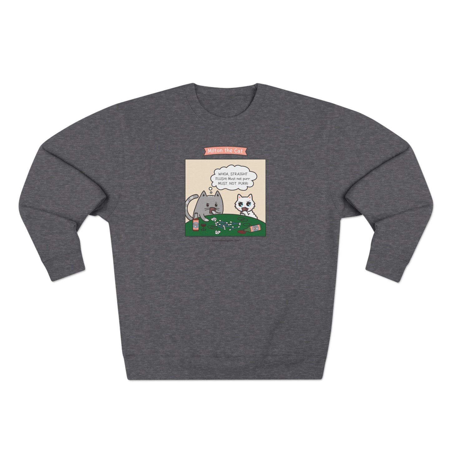 Cat Poker Comic Crewneck Sweatshirt