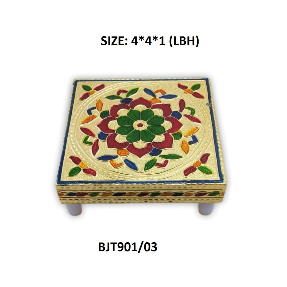 Multipurpose Traditional Decorative Design Wooden Chowki/Bajot