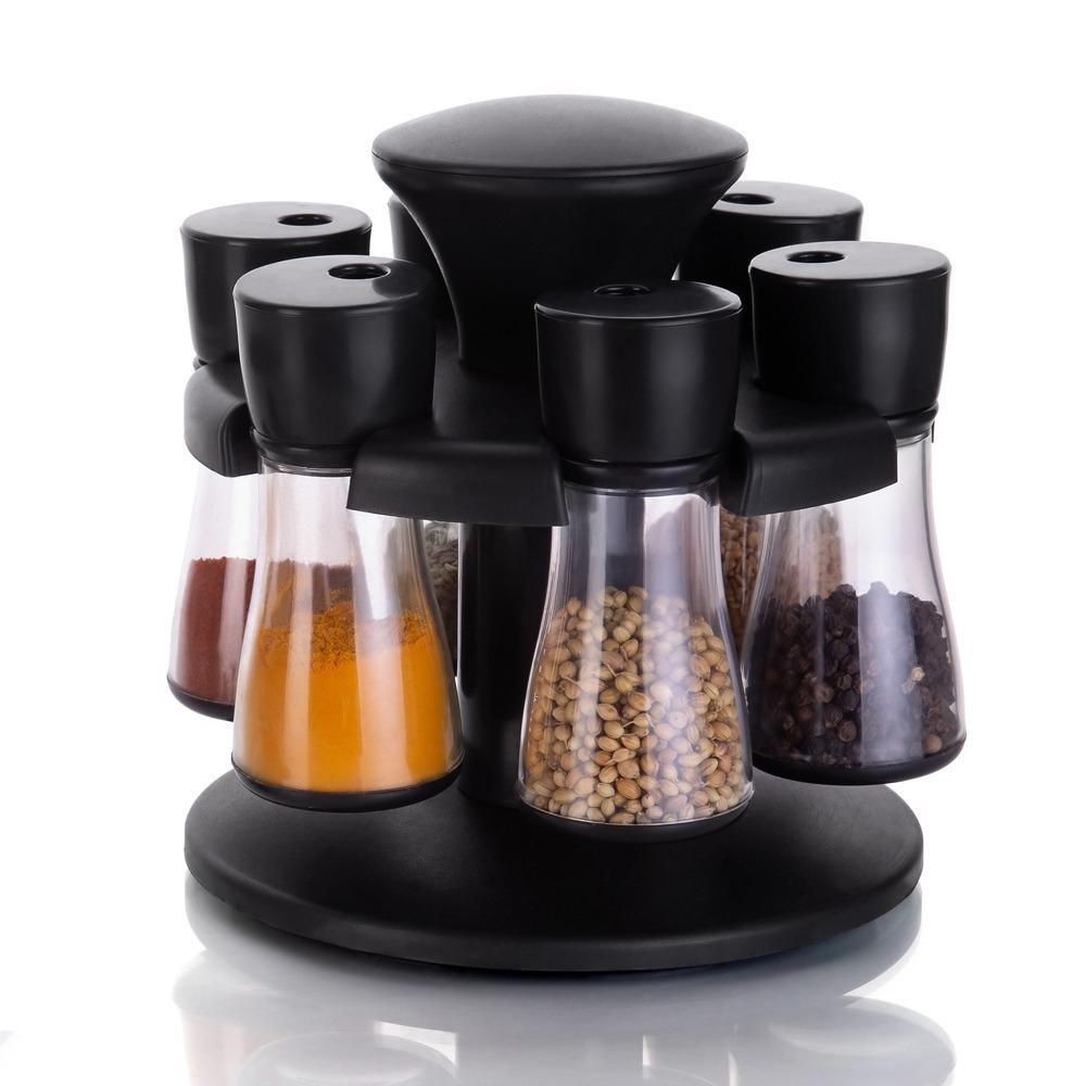 Revolving Plastic Spice Rack Masala Organiser (8 Pcs)